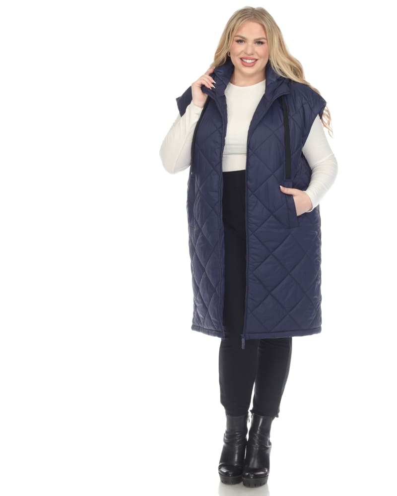 Plus size puffer vest with hood sales